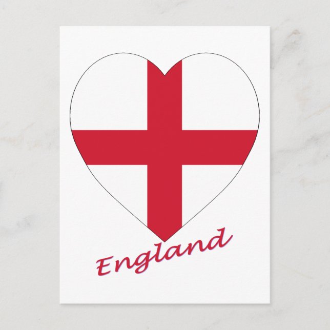 Postal Corazón de bandera de Inglaterra (Anverso)