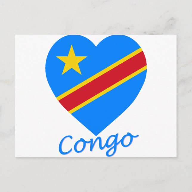 Postal Corazón de bandera de la República Democrática del (Anverso)