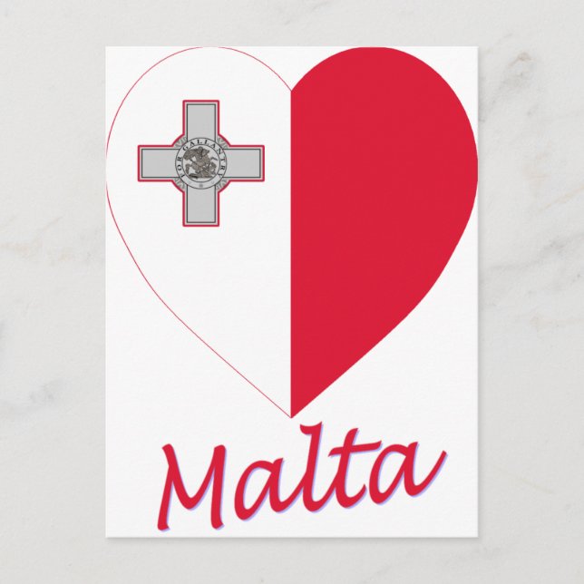 Postal Corazón de bandera de Malta (Anverso)