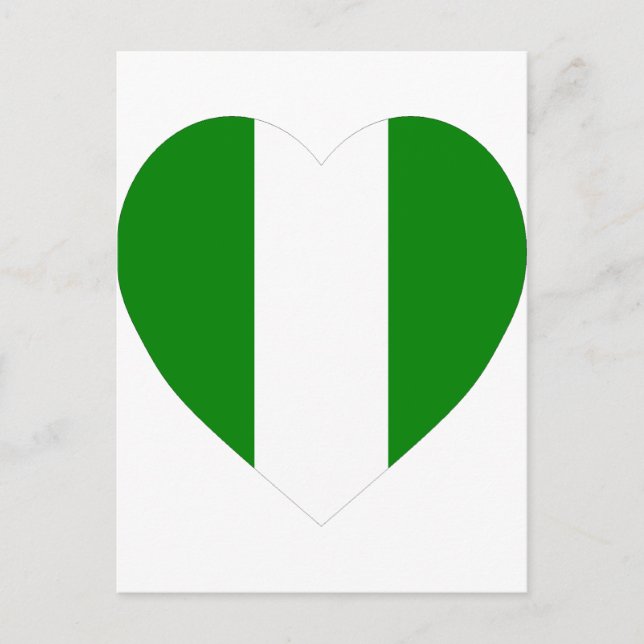 Postal Corazón de bandera de Nigeria (Anverso)
