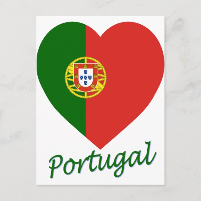 Postal Corazón de bandera de Portugal (Anverso)
