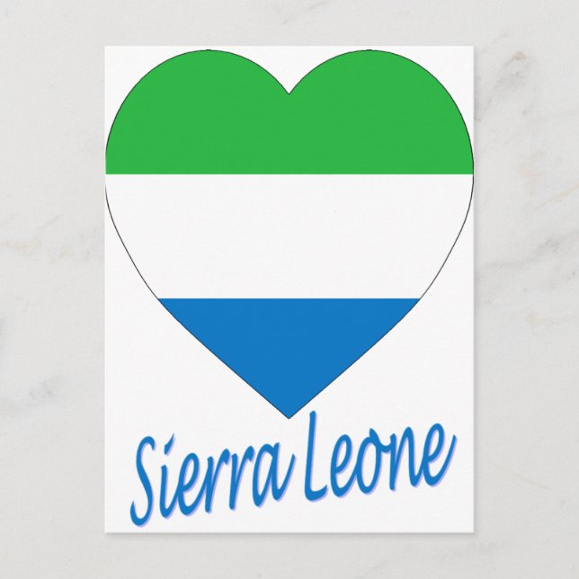 Postal Corazón de bandera de Sierra Leona (Anverso)