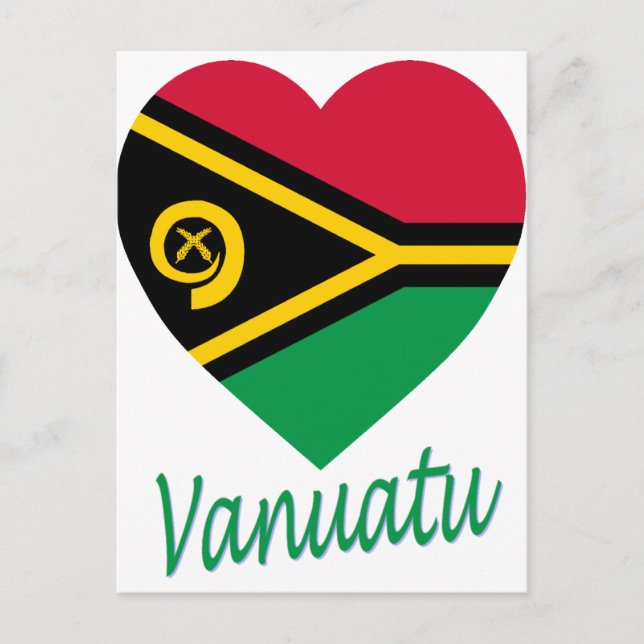 Postal Corazón de bandera de Vanuatu (Anverso)