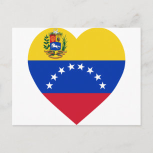 Postal Corazón de bandera de Venezuela