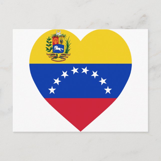 Postal Corazón de bandera de Venezuela (Anverso)