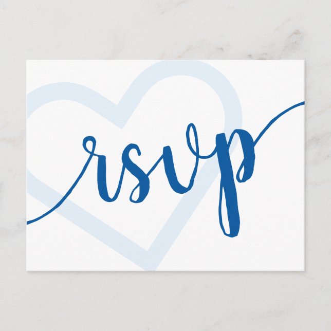 Postal Corazón de Bebé | Cerulean Blue Classic RSVP Entre (Anverso)
