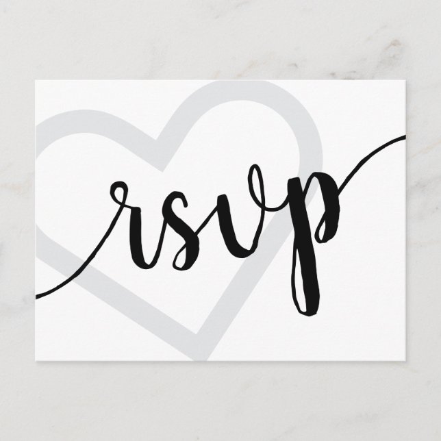 Postal Corazón de Bebé | Classic Black Shower RSVP Entree (Anverso)