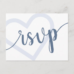 Postal Corazón de Bebé   Dusty Blue Shower Revuelta RSVP 