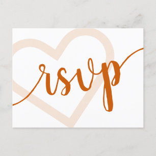 Postal Corazón de Bebé   Fall Naranja Flourier RSVP Entre