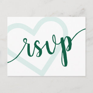 Postal Corazón de Bebé Hunter Green Shower RSVP Entree