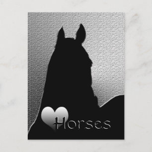 Postal Corazón de Caballos I (corazón plateado) Postcard