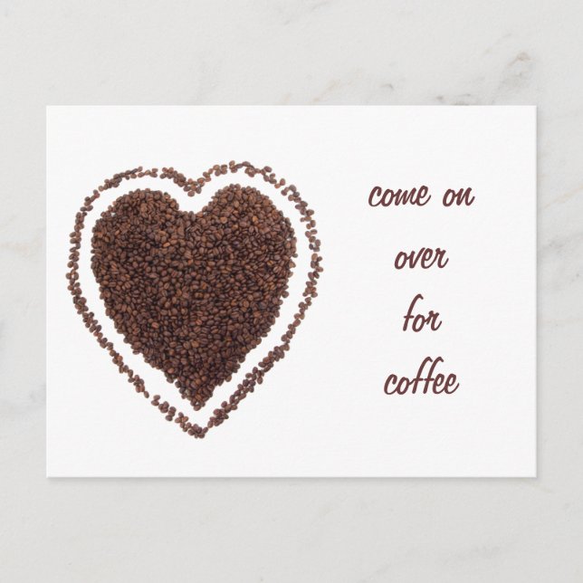 Postal corazón de café (Anverso)