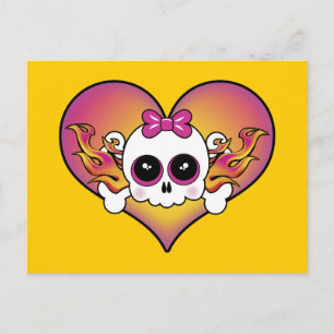Postal Corazón de calavera suave