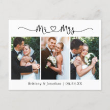 Corazón de Caligrafía Boda 3 Fotos Gracias