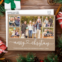 Corazón de Caligrafía Navidad Kraft 5 Foto Fiesta