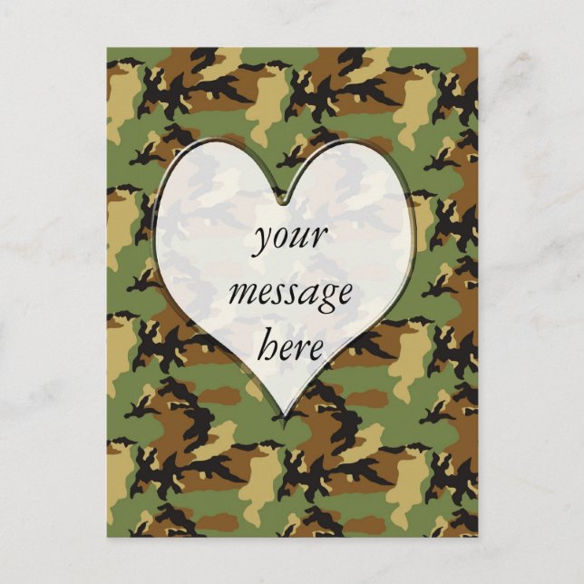 Postal Corazón de camuflaje (Anverso)
