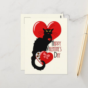 Postal Corazón de Caramelo Le Chat Noir Día de San Valent