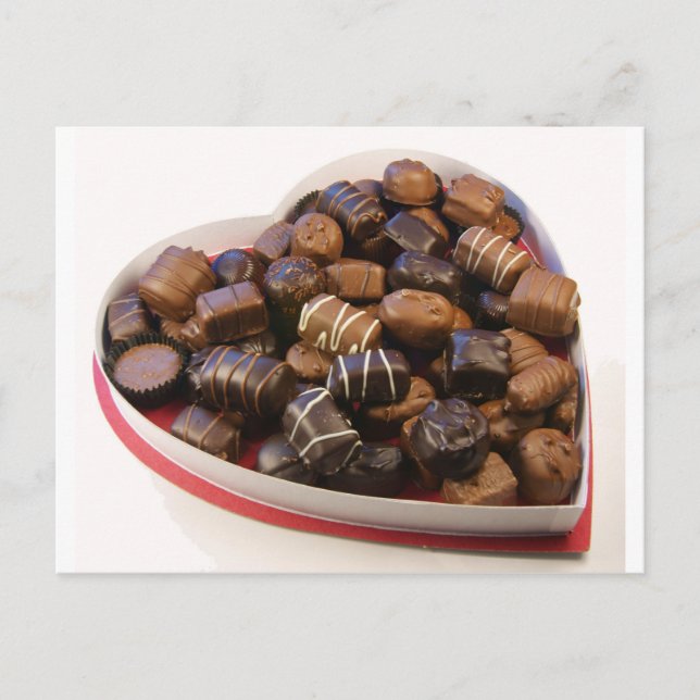 Postal Corazón de chocolate (Anverso)
