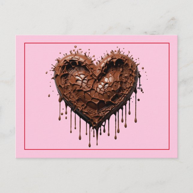 Postal Corazón de chocolate Valentine (Anverso)