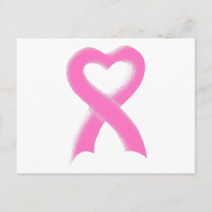 Postal Corazón de cinta rosada