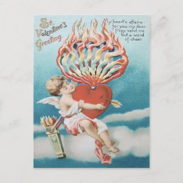 Postal Corazón de Cupido Fuego Caleidoscopio