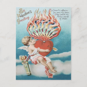 Postal Corazón de Cupido Fuego Caleidoscopio