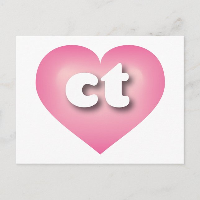 Postal Corazón de desvanecimiento rosa de Connecticut - M (Anverso)