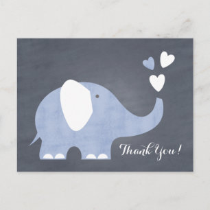 Postal Corazón de Elefante Azul