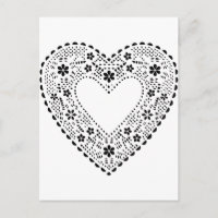 Corazón de encaje negro