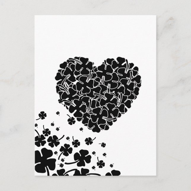 Postal Corazón de encantamiento negro (Anverso)