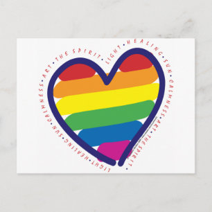 Postal Corazón de espíritu del orgullo gay