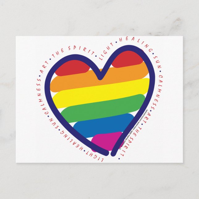 Postal Corazón de espíritu del orgullo gay (Anverso)