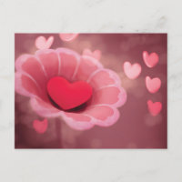 Corazón de flor de papel hecha a mano rosa y rojo