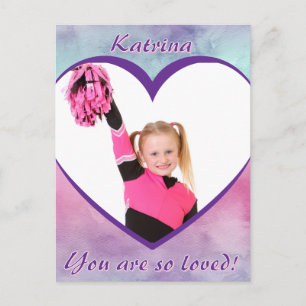 Postal Corazón de Foto con Efecto Ombre Pastel Tan Amado 