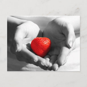 Postal Corazón de fresa