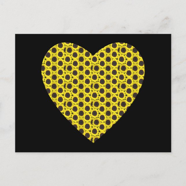 Postal Corazón de girasol (Anverso)