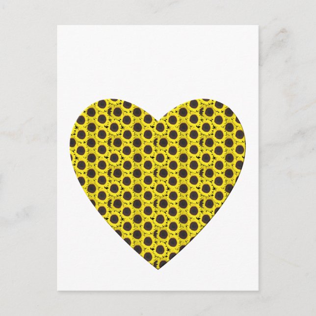 Postal Corazón de girasol (Anverso)