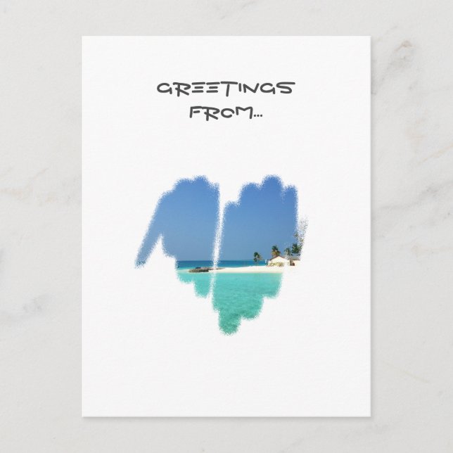 Postal Corazón de Graffiti Tradicional Monocromo Cuto (Anverso)