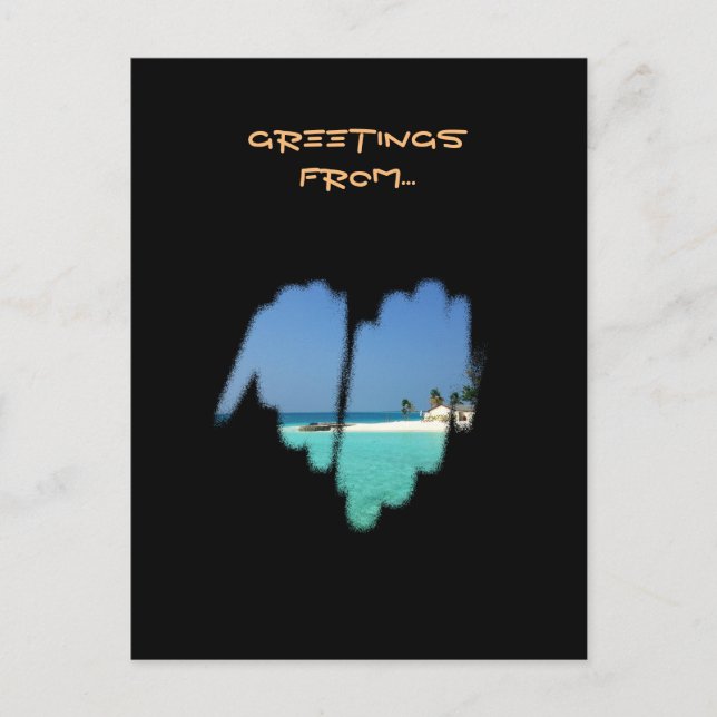 Postal Corazón de Graffiti Tradicional Monocromo Cuto (Anverso)