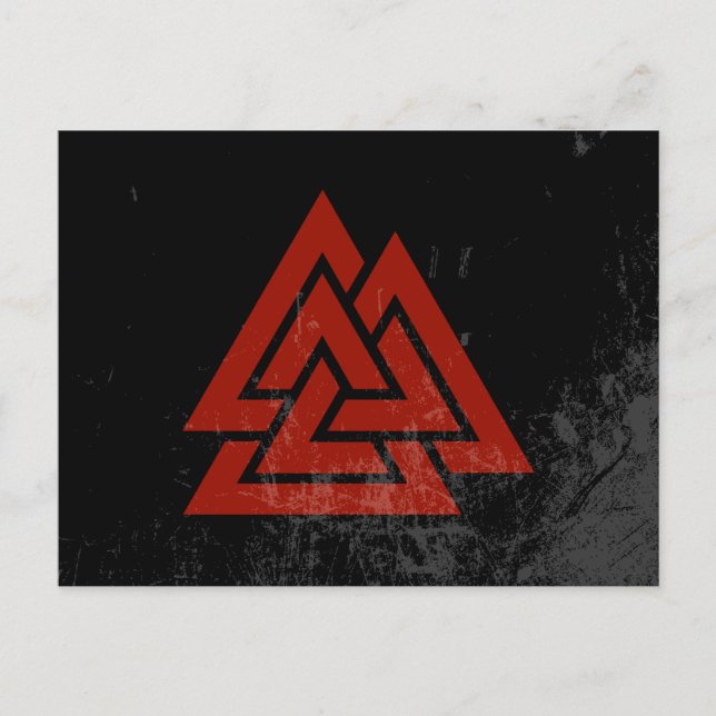 Postal Corazón de Hrungnir (grunge rojo y negro) (Anverso)