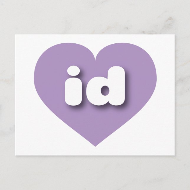 Postal Corazón de Idaho lavender - Amo la id (Anverso)