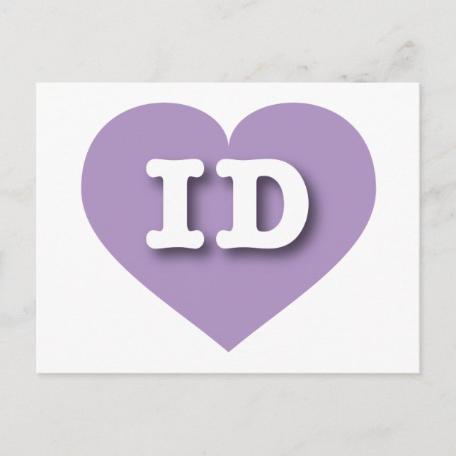 Postal Corazón de Idaho Lavender - Me encanta la identifi (Anverso)