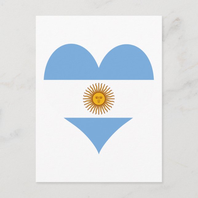 Postal Corazón de la bandera de Argentina (Anverso)