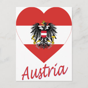 Postal Corazón de la bandera de Austria