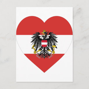 Postal Corazón de la bandera de Austria