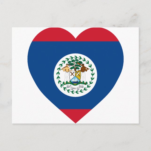 Postal Corazón de la bandera de Belice (Anverso)