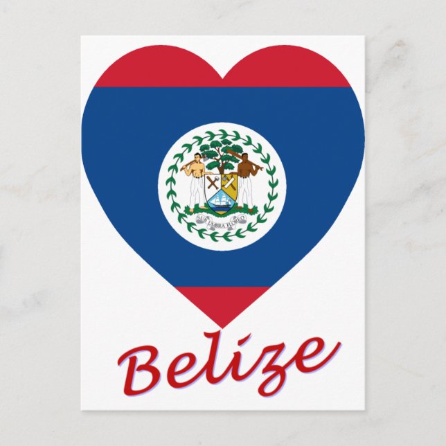Postal Corazón de la bandera de Belice (Anverso)