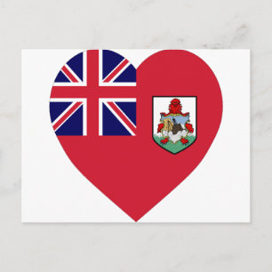Postal Corazón de la bandera de Bermudas