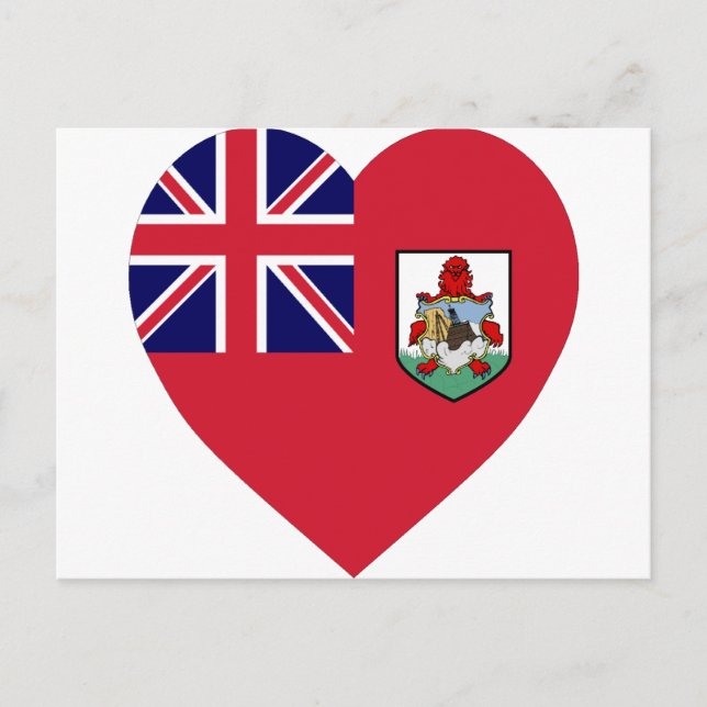 Postal Corazón de la bandera de Bermudas (Anverso)