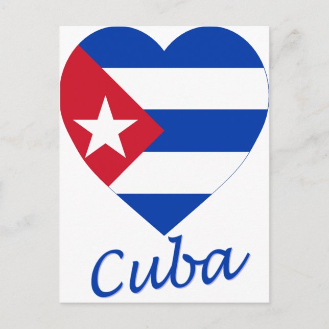 Postal Corazón de la bandera de Cuba (Anverso)